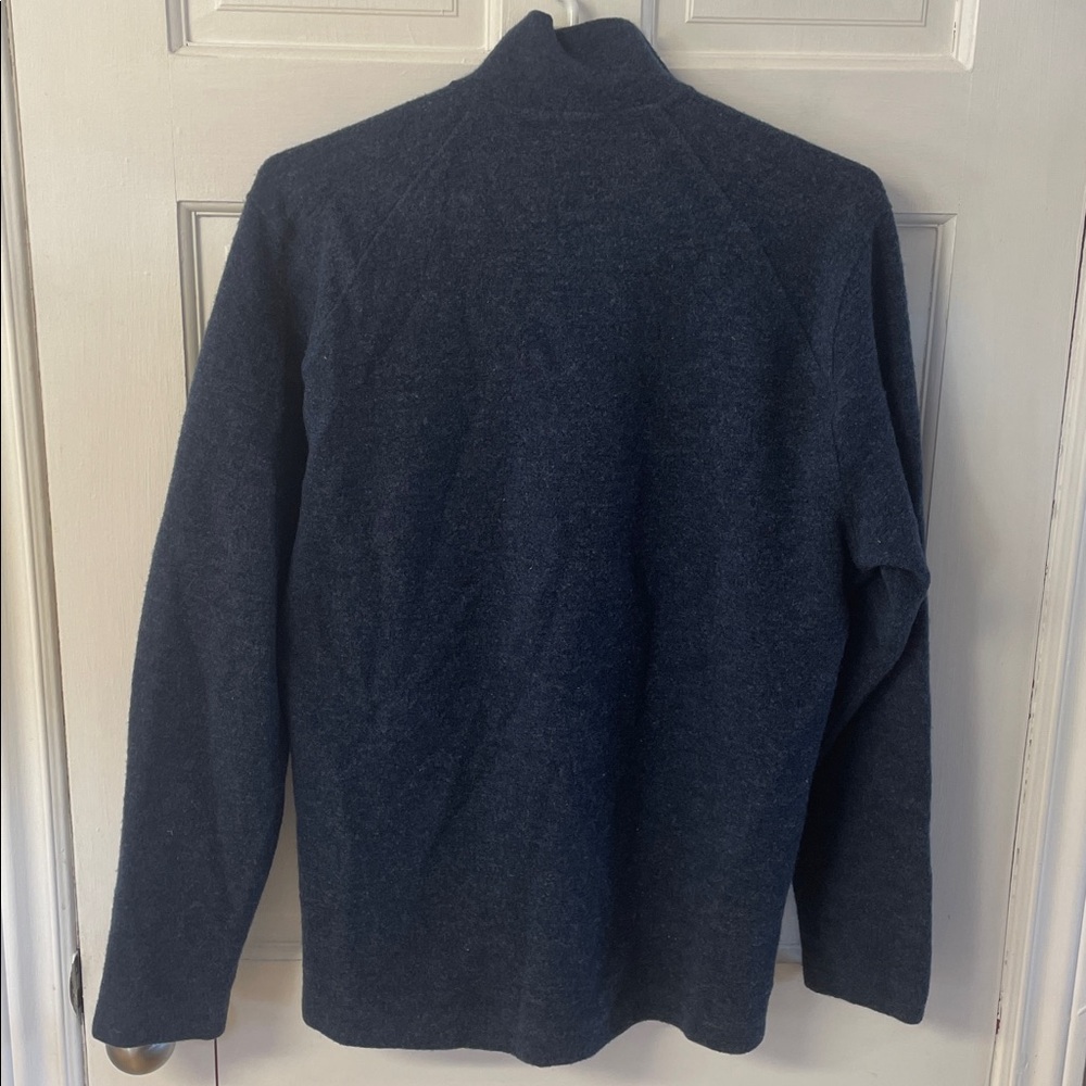 Smartwool wool blend navy quarter zip sweater men’s size medium - Picture 7 of 16